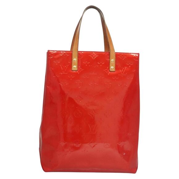 LOUIS VUITTON Monogram Vernis Reade MM Hand Bag Red Rouge M91086 - Picture 3 of 12